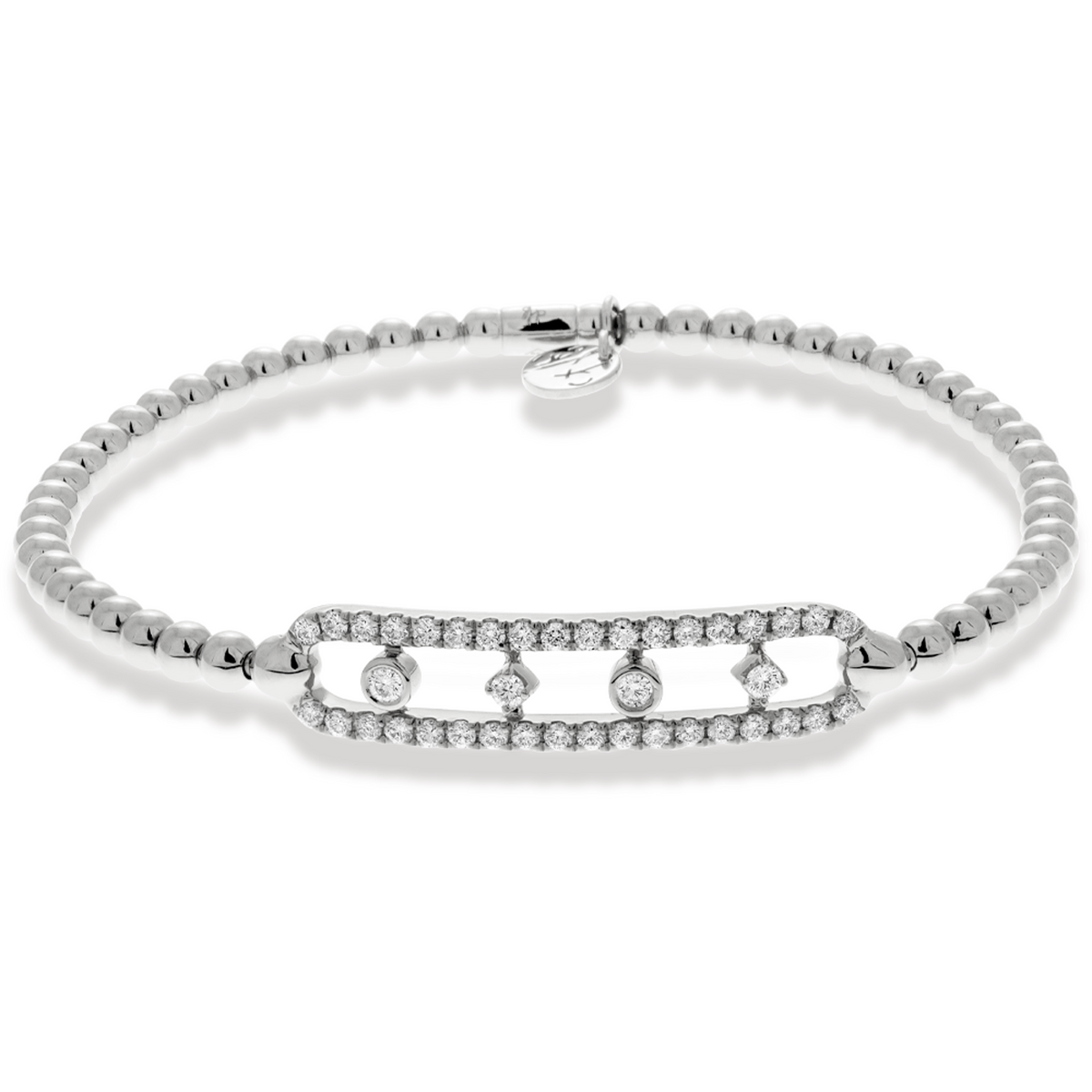 Framed Diamond Center Bar Stretch Bracelet | .49tw