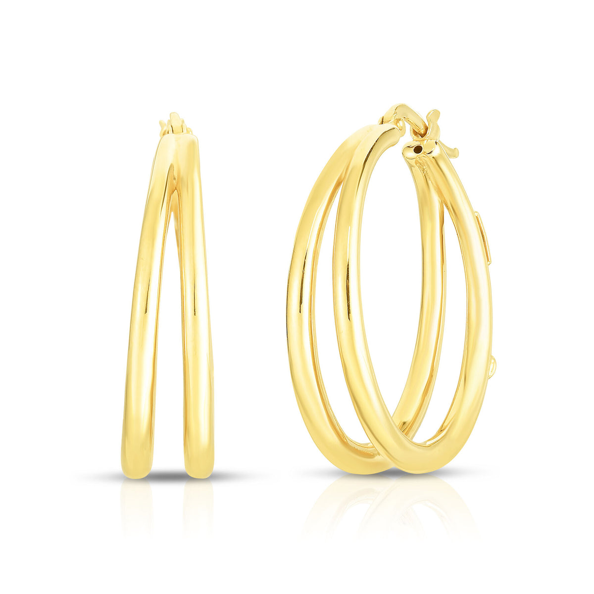 Graduated Thin Double Hoop Earrings