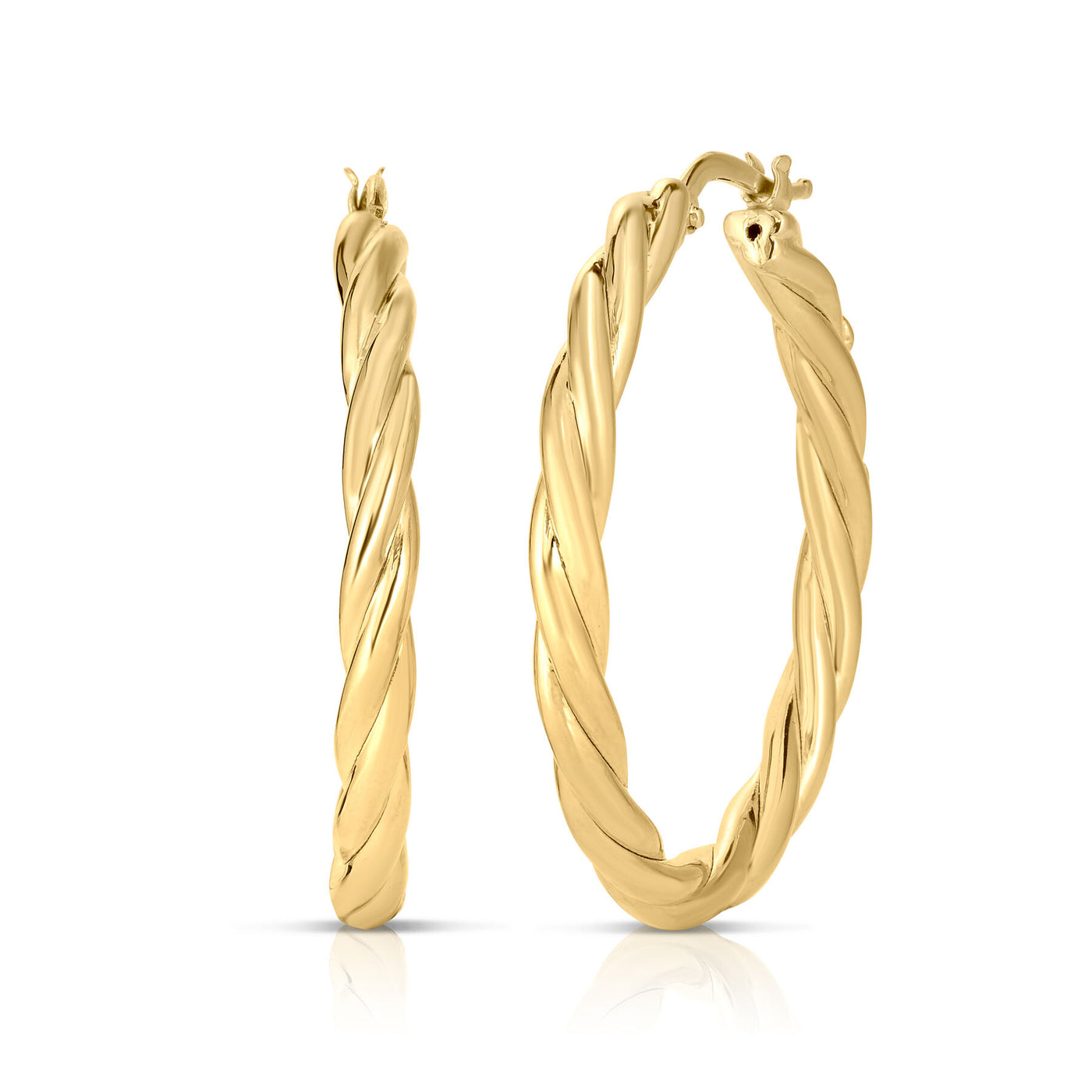 Gold Twisted Hoop Earrings