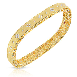 Princess Satin Fleur de Lis Diamond Slim Bangle