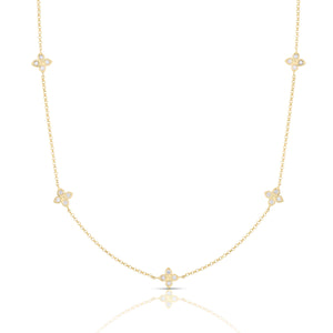 Love by the Inch Five Station Flower Necklace
