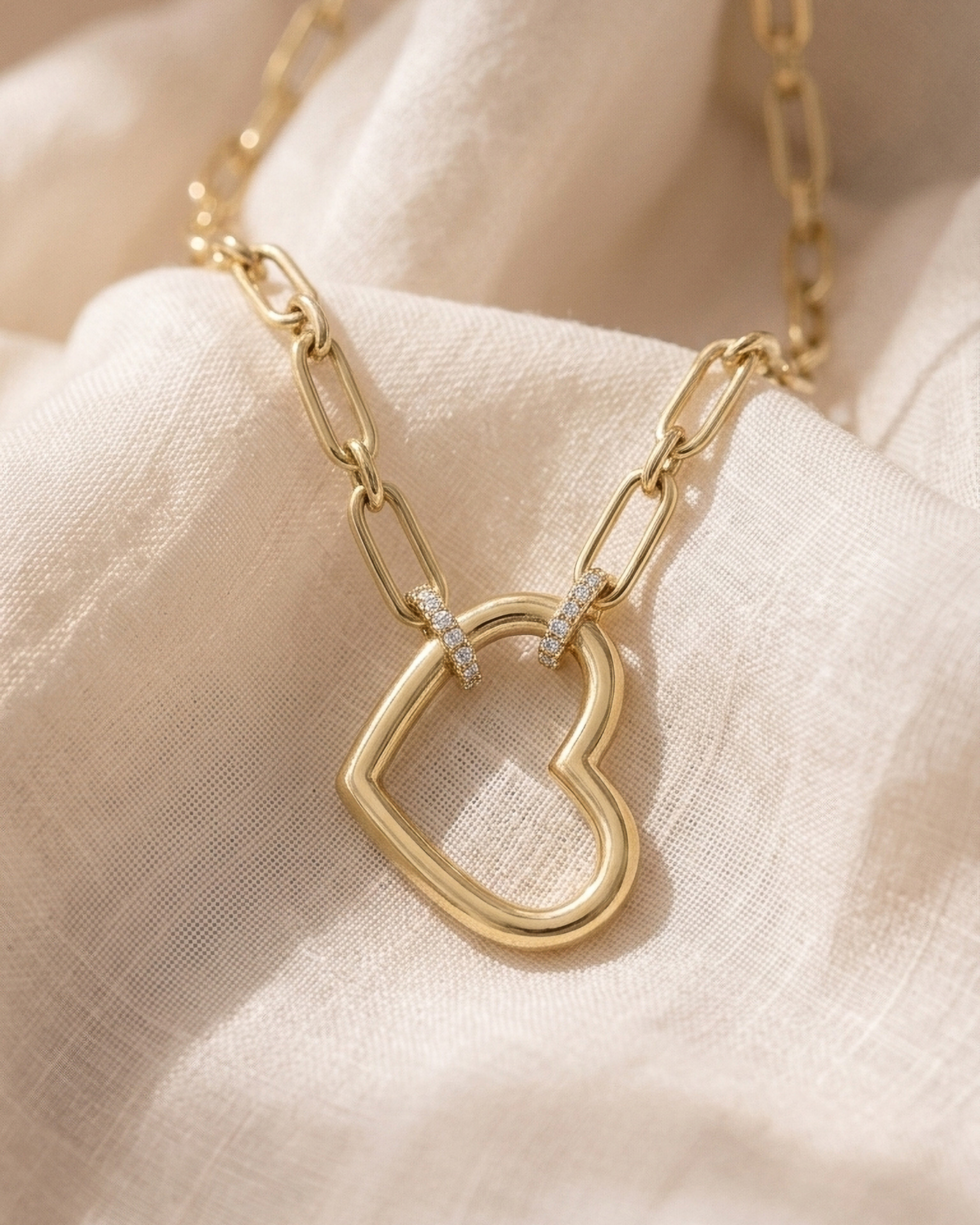 Cialoma Dangle Diamond Accent Open Heart Necklace | .09tw