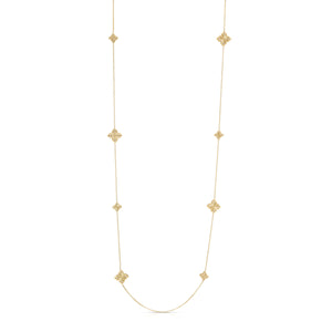 Arabesque Alternating Diamond Flower Station Long Necklace