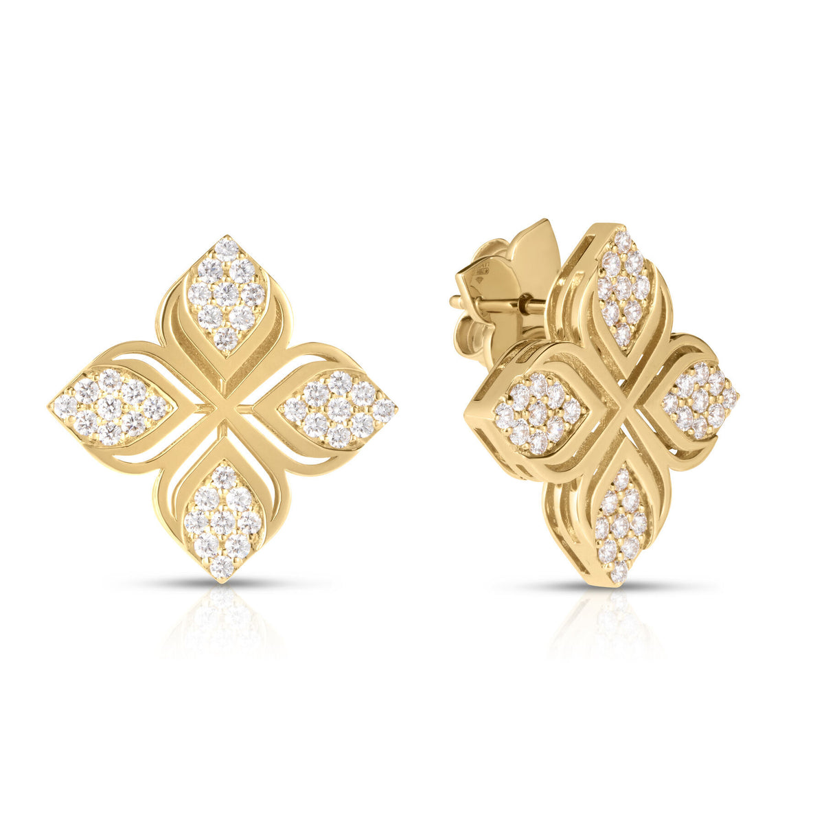 Arabesque Pavé Diamond Flower Earrings