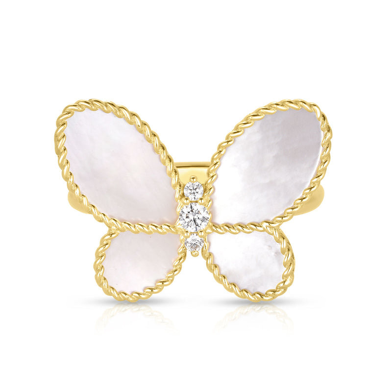 Jasmine Diamond & Mother of Pearl Butterfly Ring