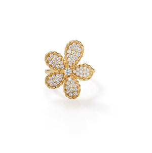 Jasmine Pave Diamond Flower Ring