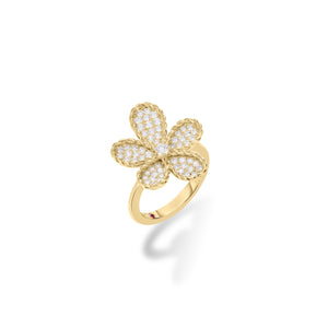 Jasmine Pave Diamond Flower Ring