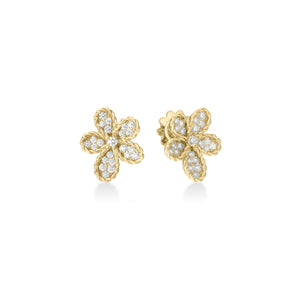 Jasmine Pave Diamond Flower Stud Earrings