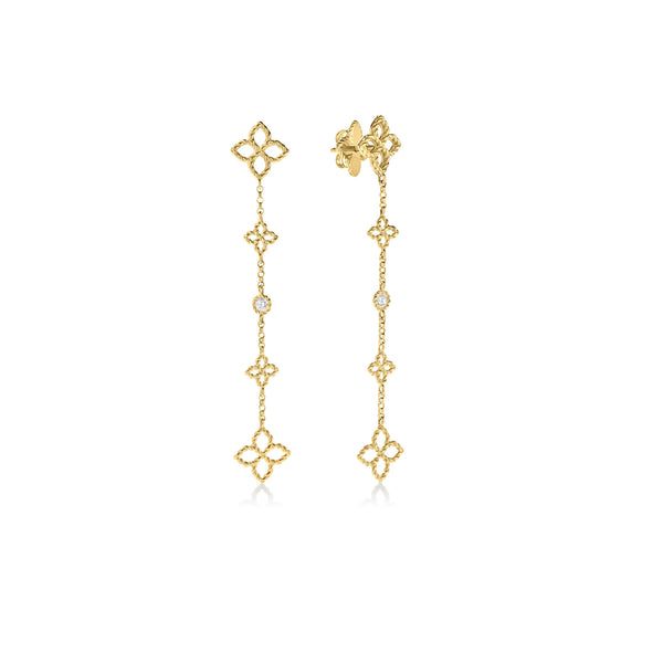 Princess Flower Diamond Drop Earrings | .06tw