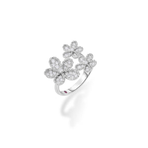 Jasmine Pave Diamond Multi-Flower Ring