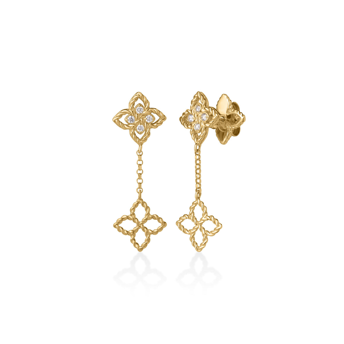 Princess Flower Diamond Stud Earrings | .05tw