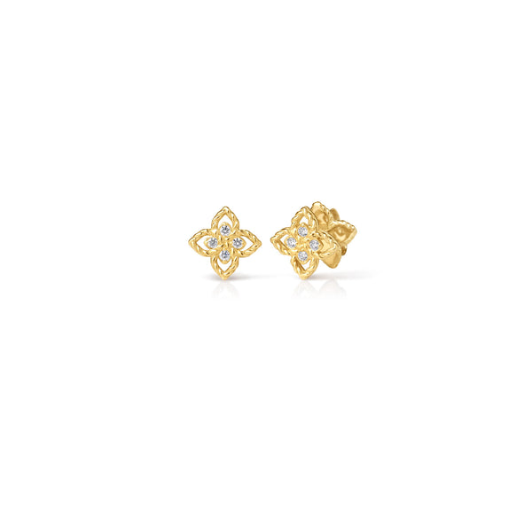 Princess Flower Diamond Stud Earrings | .05tw