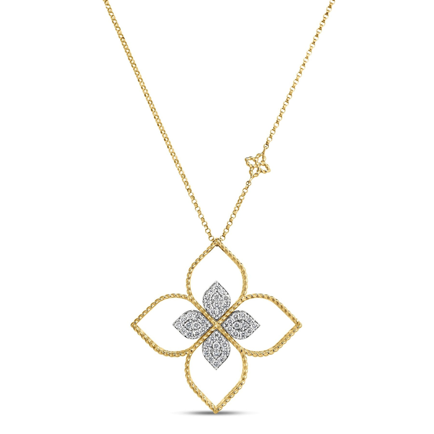 Large Princess Flower Diamond Pendant | .43tw