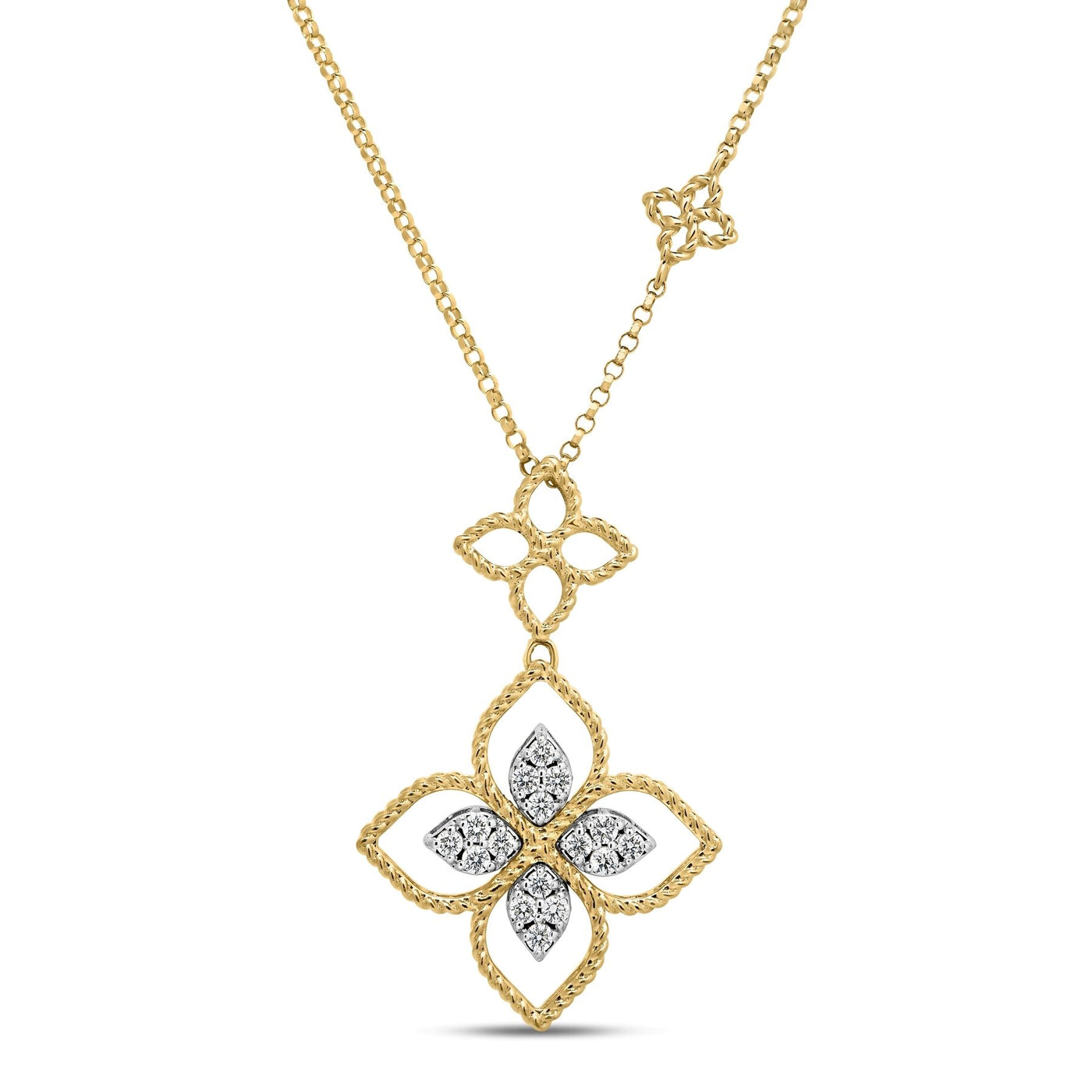 Princess Flower Diamond Drop Necklace | .15tw