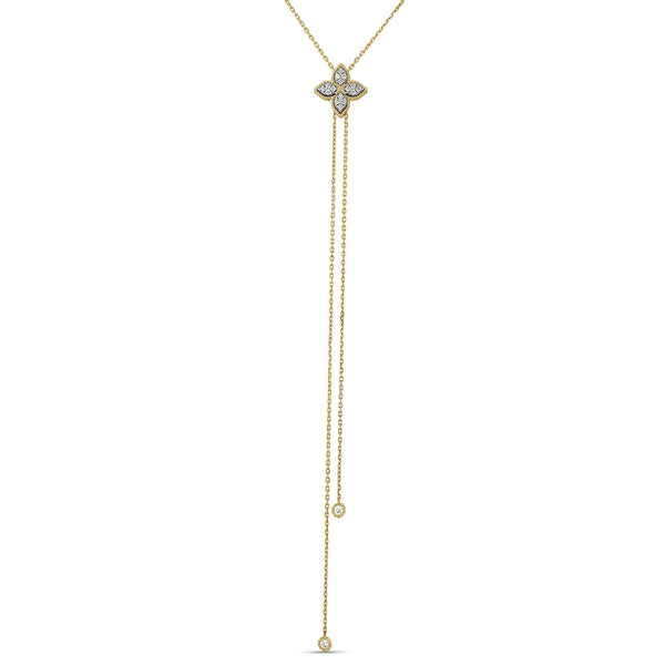 Princess Flower Diamond Lariat Necklace | .25tw
