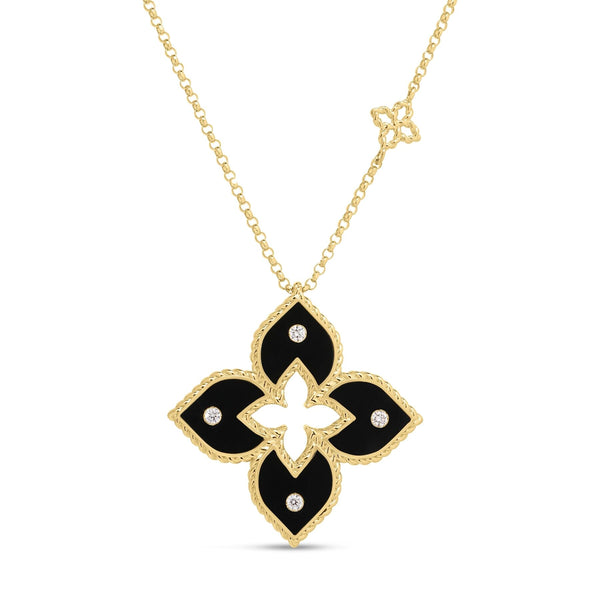 Venetian Princess Black Enamel & Diamond Pendant | .03tw