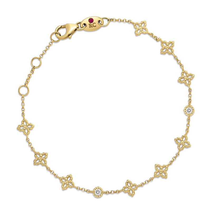 Princess Flower Bezel Diamond Bracelet | .10tw