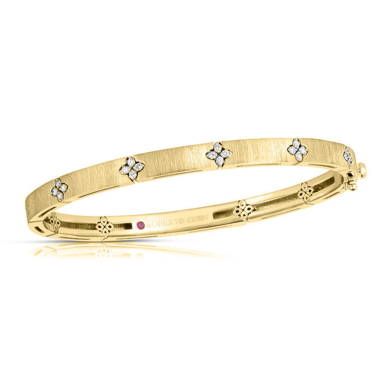 Diamond Accent & Satin Finish Bangle