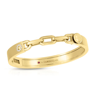 Diamond Accent Three-Link Chain Bangle