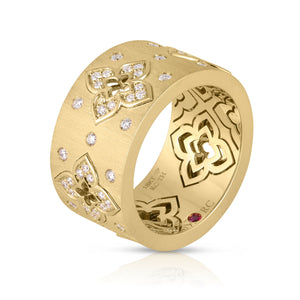Diamond & Satin Finish Flower Ring