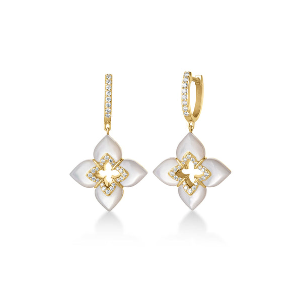 Venetian Princess Mother of Pearl & Diamond Drop Earrings | .30tw