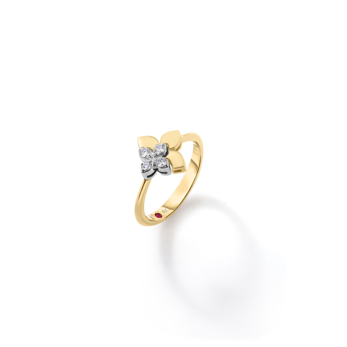East-to-West Diamond Flower Ring