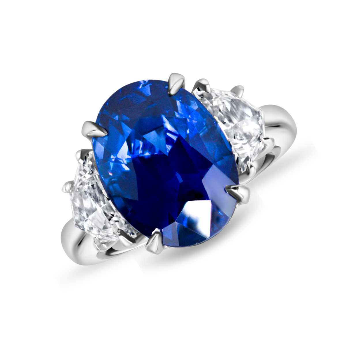 Blue Sapphire & Cadillac Diamond Ring
