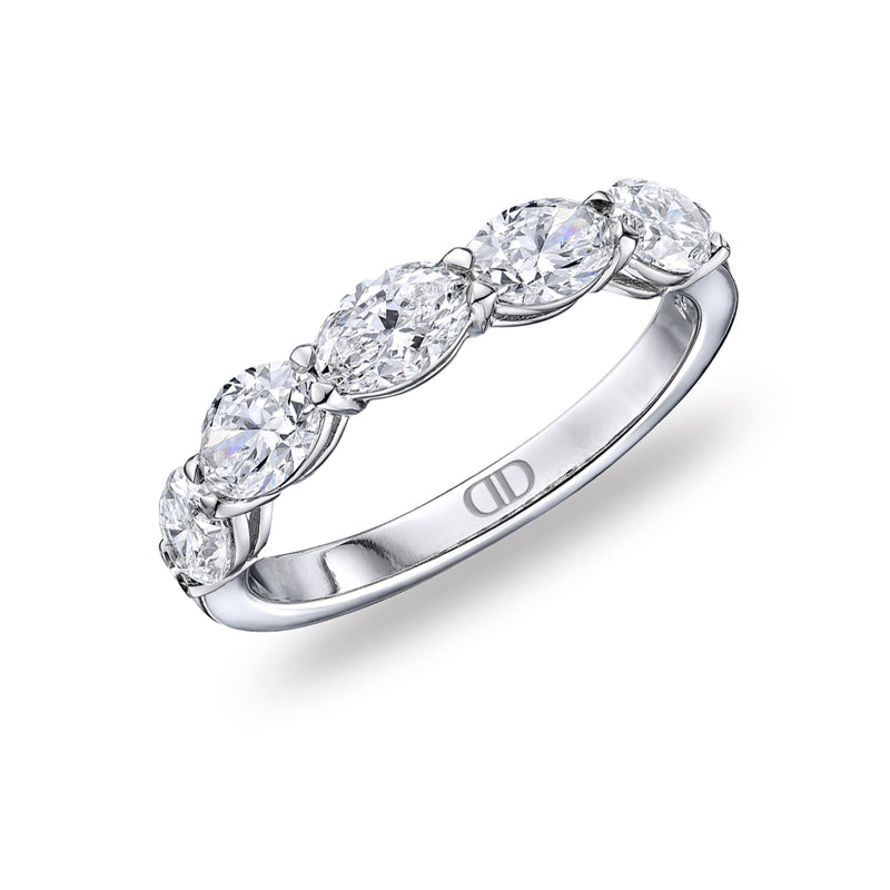 East West Oval Diamond Half Eternity Band | .80tw