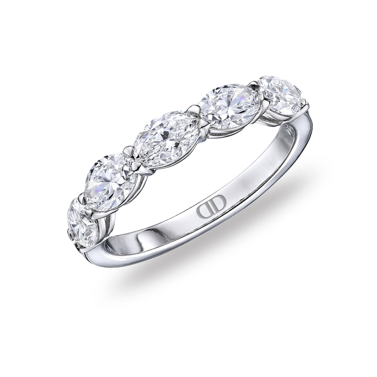 East West Oval Diamond Half Eternity Band | .80tw