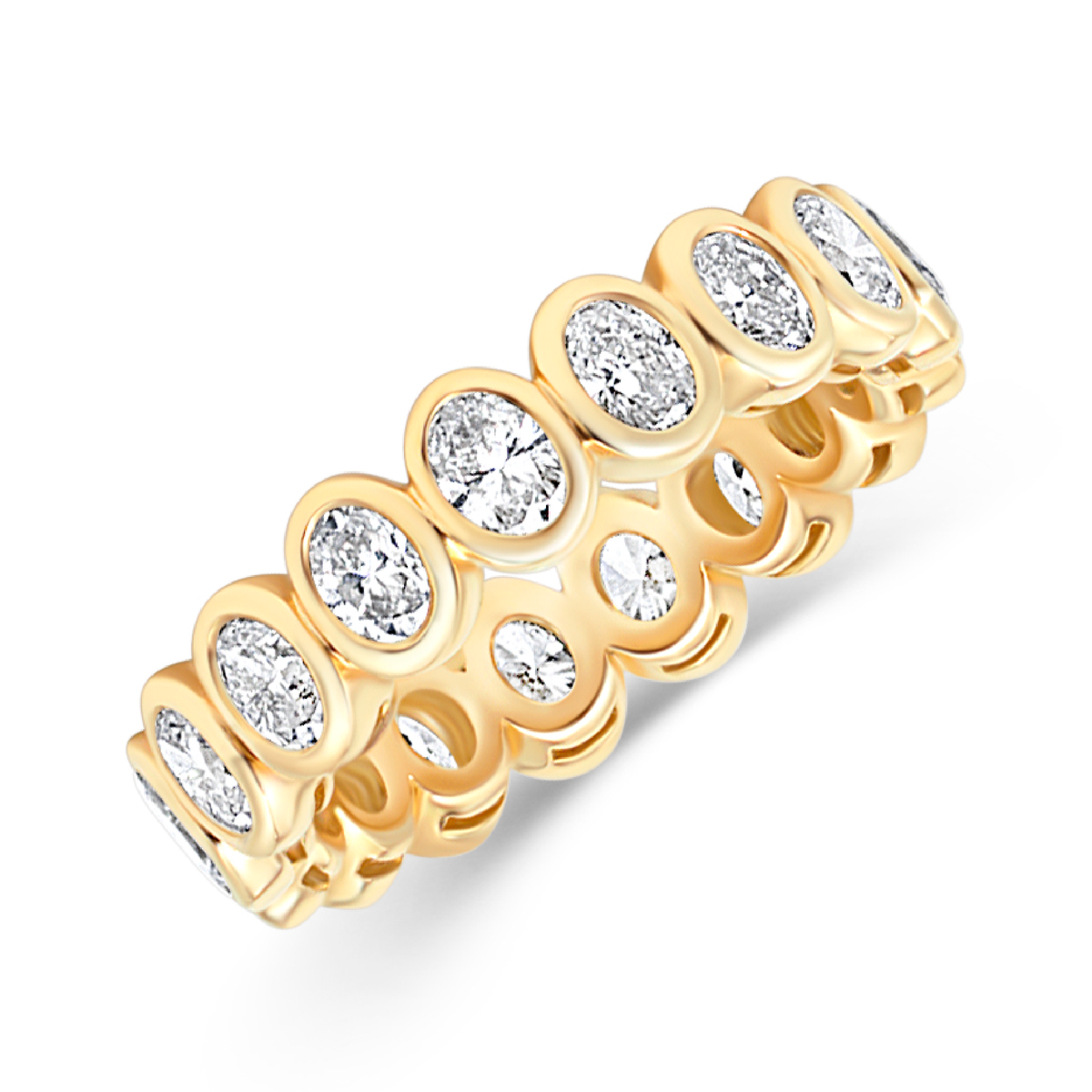 Bezel Set Oval Cut Diamond Eternity Band | 2.33tw