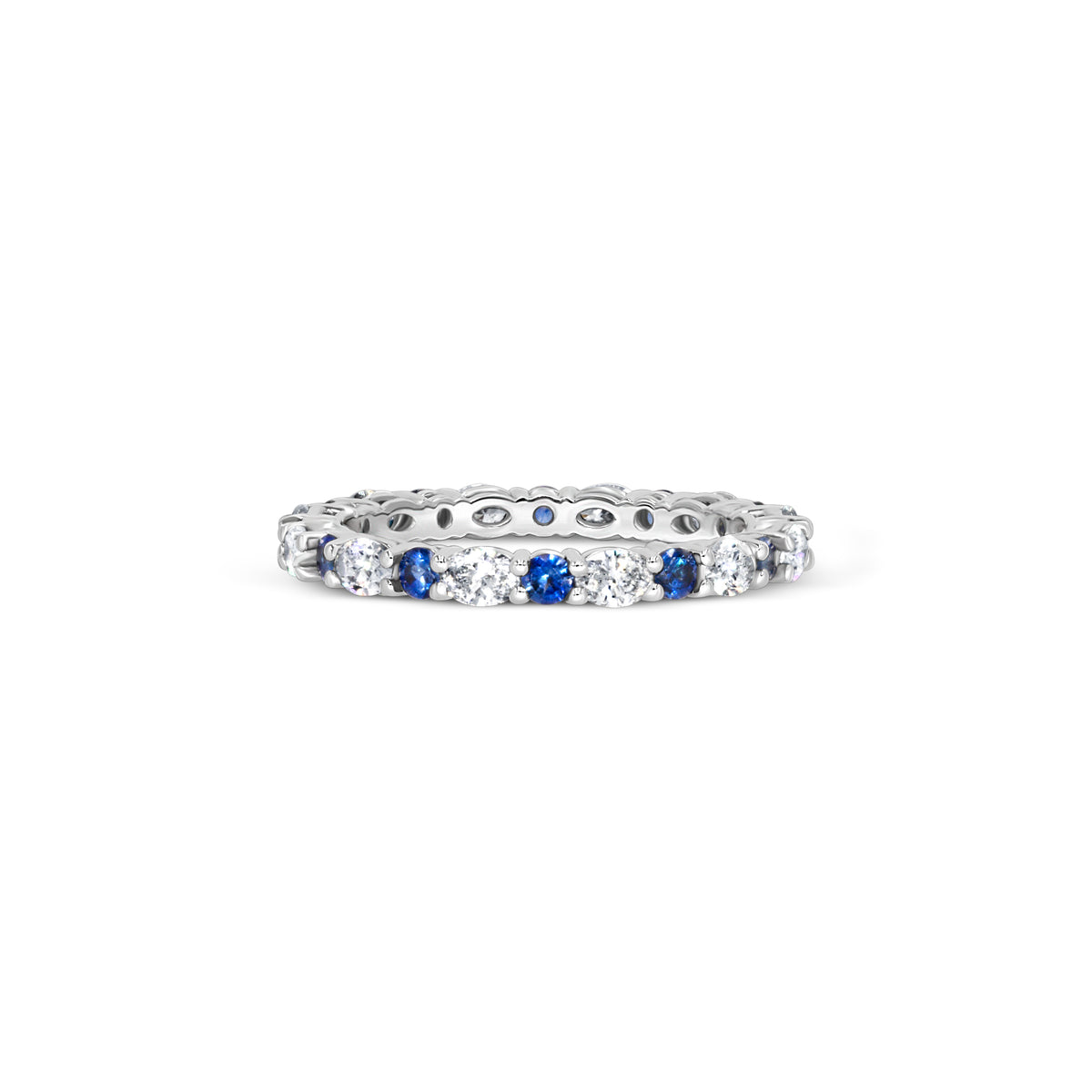 Blue Sapphire & Diamond Eternity Band | 1.57tw