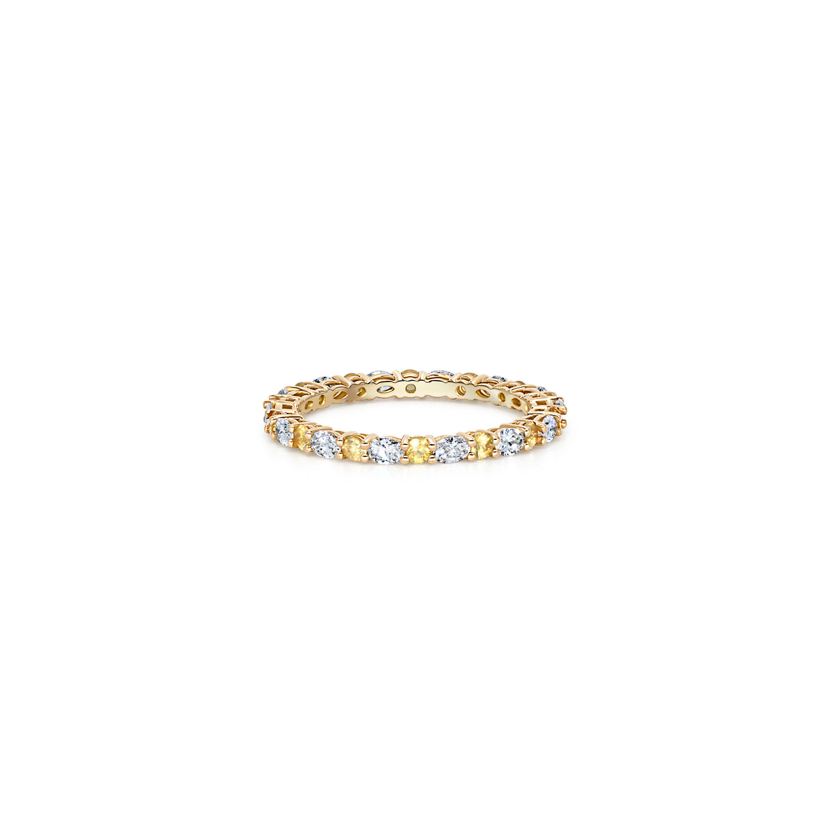 Oval Diamond & Yellow Sapphire Eternity Band