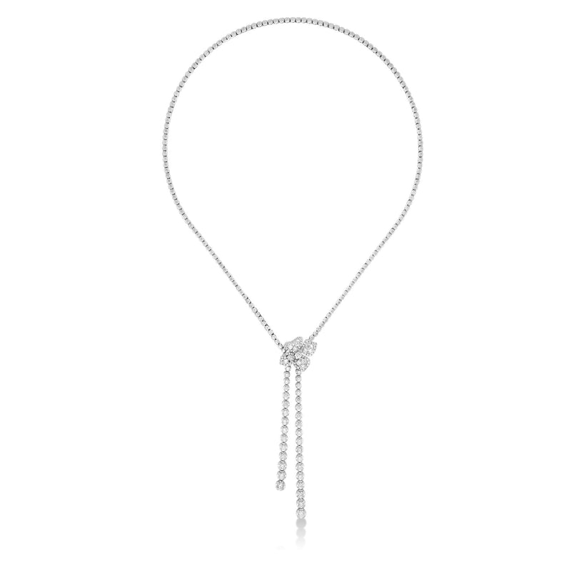 Fiore Diamond Necklace with Double Drop | 6.20tw