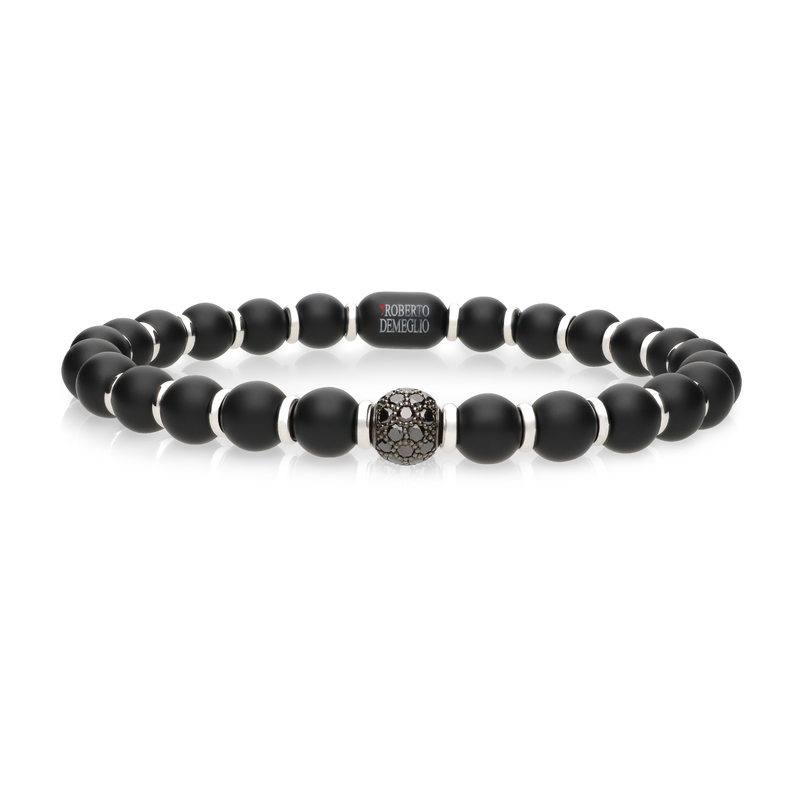 Black Diamond & Ceramic Stretch Bracelet