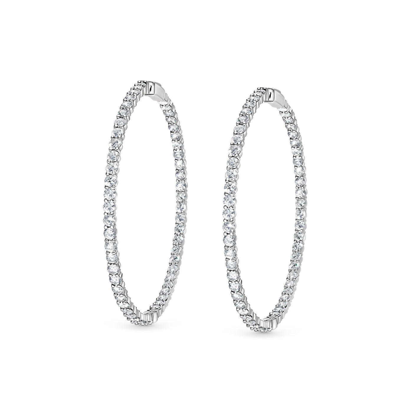 XXL Inside Outside Diamond Hoop Earrings