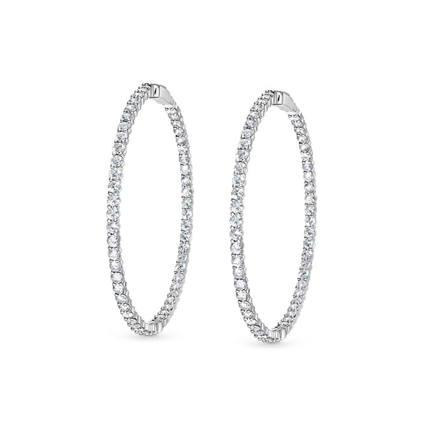 XXL Inside Outside Diamond Hoop Earrings