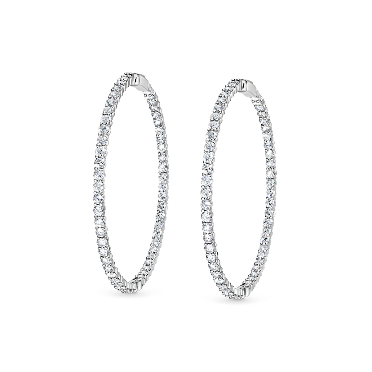 XXL Inside Outside Diamond Hoop Earrings