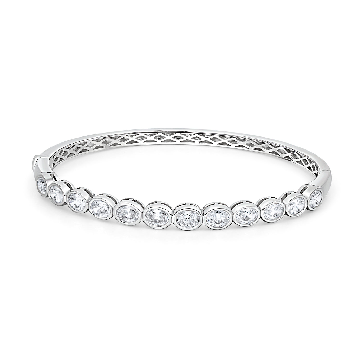 Oval Cut Diamond Bangle Bracelet