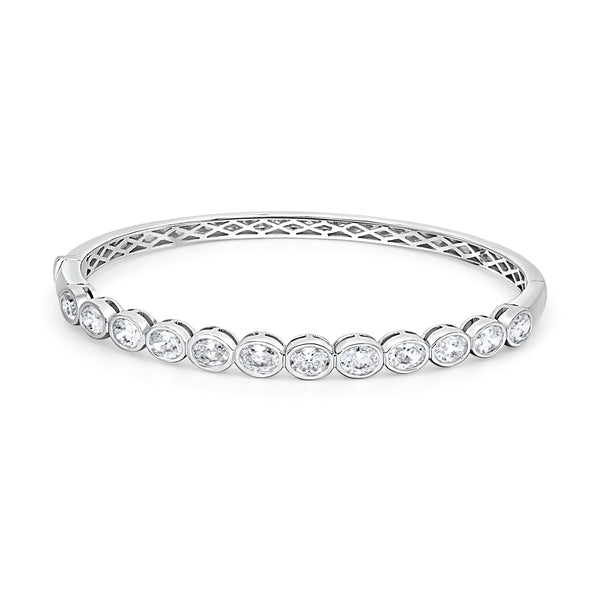 Oval Cut Diamond Bangle Bracelet