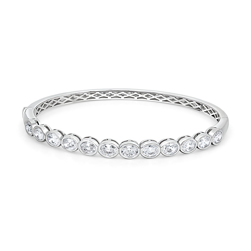 Oval Cut Diamond Bangle Bracelet