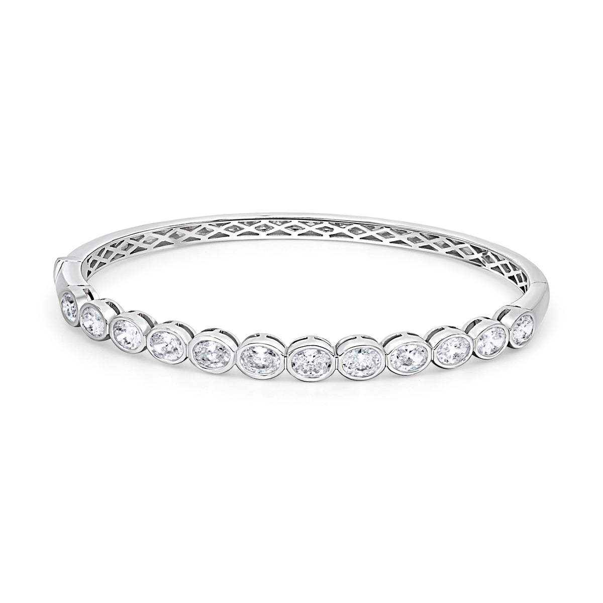 Oval Cut Diamond Bangle Bracelet