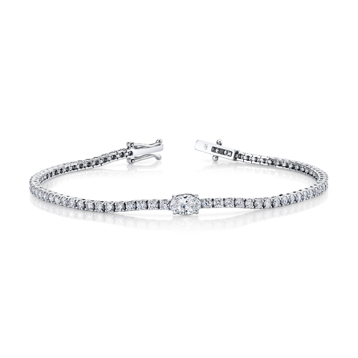Oval Cut & Round Brilliant Diamond Tennis Bracelet | 2.66tw