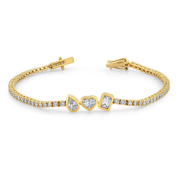 Mixed Shape Diamond Tennis Bracelet | 3.14tw