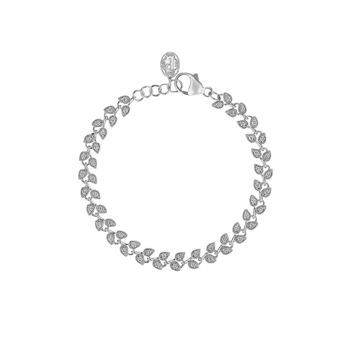Two Row Diamond Leaf Bracelet | 1.03tw