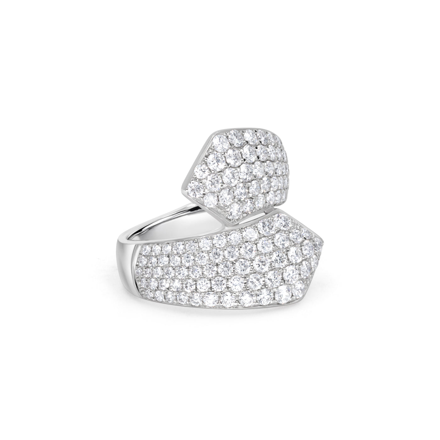 Wide Diamond Bypass Ring