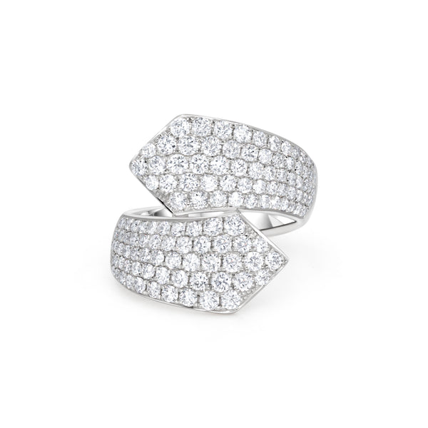 Wide Diamond Bypass Ring