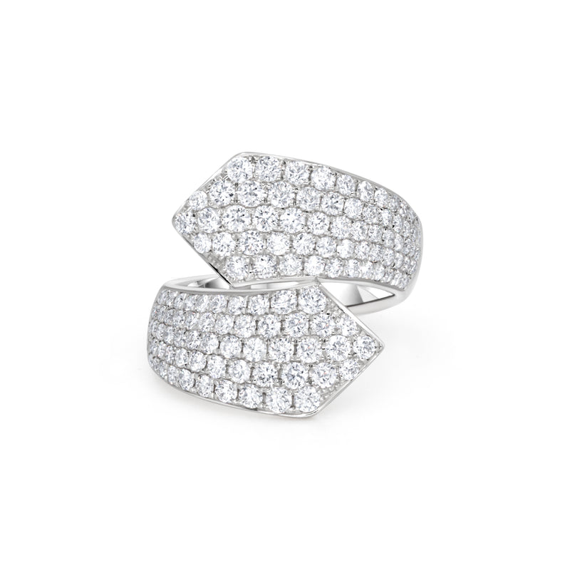 Wide Diamond Bypass Ring