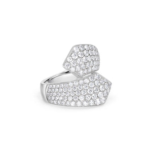 Wide Diamond Bypass Ring