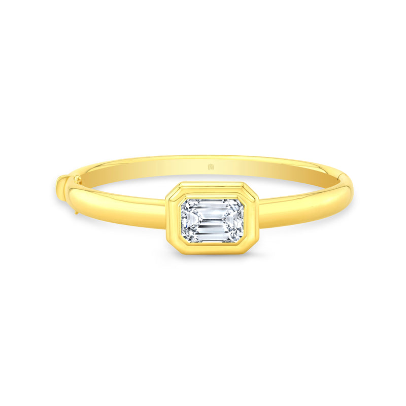 East-West Emerald Cut Diamond Bangle | 3.01ct