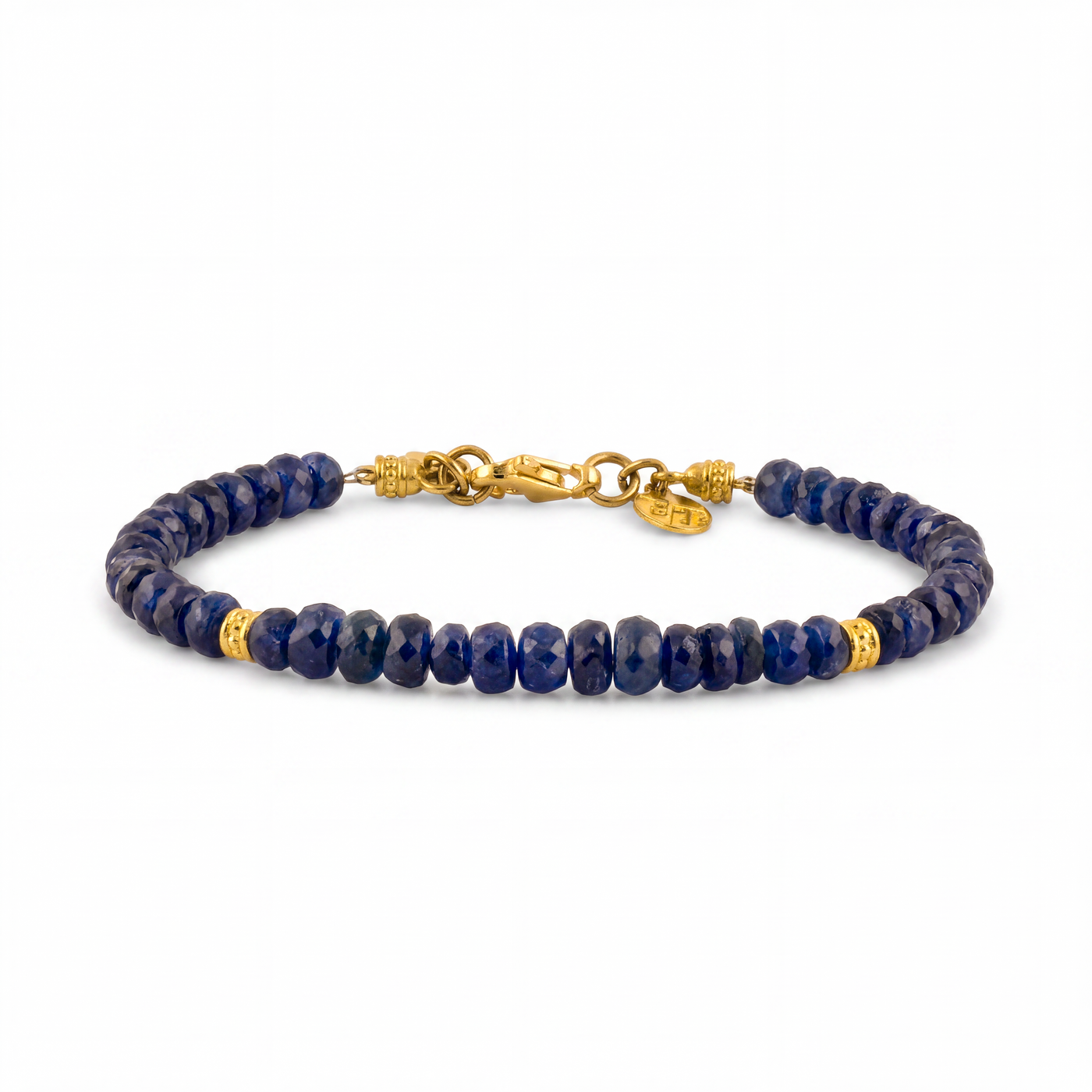 Blue Sapphire and Gold Bead Bracelet